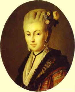 Portret van een jonge vrouw in een rode jurk Portret van een jonge vrouw in een rode jurk