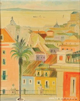 Uitzicht op Lissabon - Taag en bovenkant van de Rua Augusta-boog Uitzicht op Lissabon - Taag en bovenkant van de Rua Augusta-boog