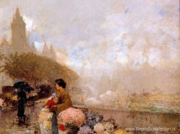 Bloemenmeisje aan de Seine, Parijs Bloemenmeisje aan de Seine, Parijs