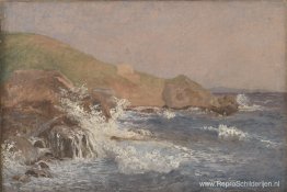 Ruwe zee aan een rotsachtige kust Ruwe zee aan een rotsachtige kust
