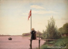 Een blik vanuit Dosseringen nabij het Sortedam-meer Kijkend naar Een blik vanuit Dosseringen nabij het Sortedam-meer Kijkend naar