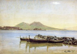 De baai van Napels met de Vesuvius op de achtergrond De baai van Napels met de Vesuvius op de achtergrond