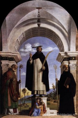 St. Peter Martyr met St. Nicolaas van Bari, St. Benedictus en ee St. Peter Martyr met St. Nicolaas van Bari, St. Benedictus en ee