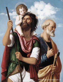 St. Christopher met het Kindje Christus en St. Peter St. Christopher met het Kindje Christus en St. Peter