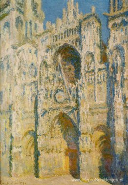 Kathedraal van Rouen, het Portaal en de Tower d'Allban op de zon Kathedraal van Rouen, het Portaal en de Tower d'Allban op de zon