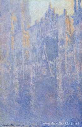 Kathedraal van Rouen, het portaal, ochtendmist Kathedraal van Rouen, het portaal, ochtendmist