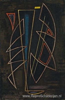 Scherphoekige compositie op een donkere achtergrond Scherphoekige compositie op een donkere achtergrond