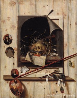Trompe l'oeil met Studio Wall en Vanitasstilleven Trompe l'oeil met Studio Wall en Vanitasstilleven