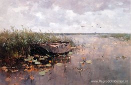 Mening Van Een Plas En Een Boot Mening Van Een Plas En Een Boot