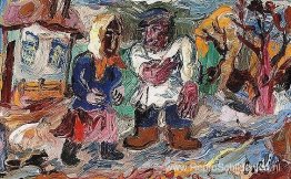 Boer en zijn vrouw gaan wandelen Boer en zijn vrouw gaan wandelen