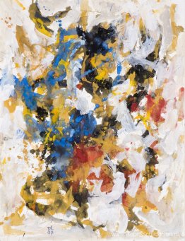 Turbulentie in kleur' - abstracte aquarelkunst, schilderij op Turbulentie in kleur' - abstracte aquarelkunst, schilderij op