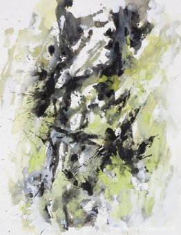 Winterwoods G-632 - abstracte aquarelkunst op papier Winterwoods G-632 - abstracte aquarelkunst op papier