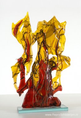 Golden Autumn - glasversmeltende sculptuur Golden Autumn - glasversmeltende sculptuur