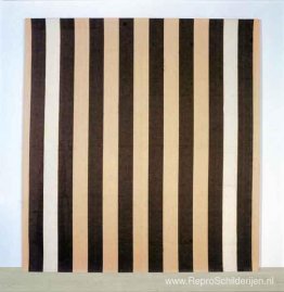 Acrylverf blanche op tissu rayé blanc en kastanjebruin Acrylverf blanche op tissu rayé blanc en kastanjebruin