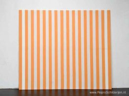 Peinture acryl blanche op tissu rayé blanc en oranje Peinture acryl blanche op tissu rayé blanc en oranje