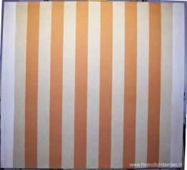 Peinture acryl blanche op tissu rayé blanc en oranje Peinture acryl blanche op tissu rayé blanc en oranje