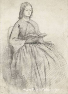 Elizabeth Siddall in een stoel Elizabeth Siddall in een stoel