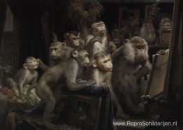 Apen en schilderen Apen en schilderen