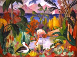 Paysage kleur aux oiseaux aquatique Paysage kleur aux oiseaux aquatique