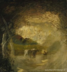 Landschap met bomen en vee Landschap met bomen en vee