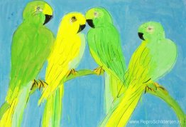 Groene en gele papegaaien Groene en gele papegaaien