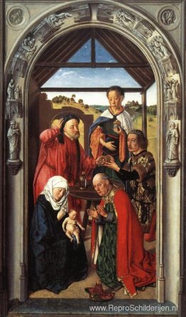 Het middenpaneel van De Parel van Brabant: Aanbidding der Wijzen Het middenpaneel van De Parel van Brabant: Aanbidding der Wijzen
