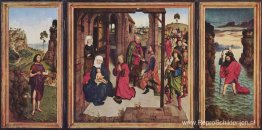 Drieluik De Parel van Brabant. Linkerluik: Johannes de Doper, mi Drieluik De Parel van Brabant. Linkerluik: Johannes de Doper, mi