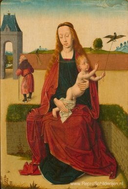 Madonna en Kind op een grasbank Madonna en Kind op een grasbank
