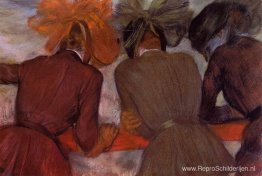Vrouwen leunend op een reling Vrouwen leunend op een reling