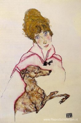 Vrouw met windhond (Edith Schiele) Vrouw met windhond (Edith Schiele)
