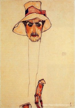 Portret van een man met een slappe hoed (Portret van Erwin Domin Portret van een man met een slappe hoed (Portret van Erwin Domin
