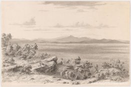 Uitzicht op een deel van de Australische Pyreneeën, kleine Mount Uitzicht op een deel van de Australische Pyreneeën, kleine Mount