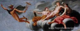 Cupido beveelt Mercurius om zijn macht aan het universum bekend Cupido beveelt Mercurius om zijn macht aan het universum bekend