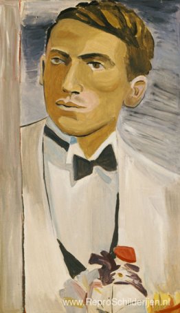 Versie van een portret met papieren bloemen Versie van een portret met papieren bloemen