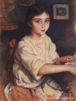 Portret van O.I. Rybakova in de kindertijd Portret van O.I. Rybakova in de kindertijd