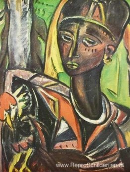 Zanzibar-vrouw met kip Zanzibar-vrouw met kip