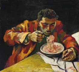 Man die spaghetti eet Man die spaghetti eet