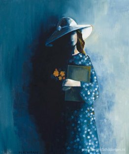 Meisje met sterrenjurk en boeket Meisje met sterrenjurk en boeket