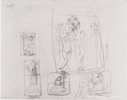 Schets met zes figuurcomposities Schets met zes figuurcomposities