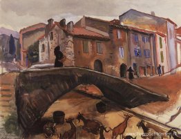 Collioure. Brug met geiten Collioure. Brug met geiten