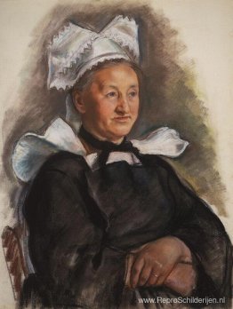 De oude dame met een muts. Bretagne De oude dame met een muts. Bretagne