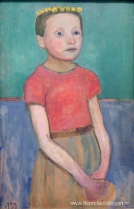 Portret van een ongeveer 12-jarig Italiaans meisje Portret van een ongeveer 12-jarig Italiaans meisje