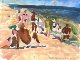 Bridgehampton Beach met figuren Bridgehampton Beach met figuren