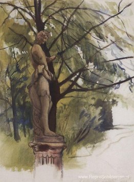 Standbeeld van een faun in de tuin van de Yusupov in Sint-Peters Standbeeld van een faun in de tuin van de Yusupov in Sint-Peters
