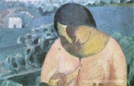 Vrouw Die Haar Zoon Verzorgt Vrouw Die Haar Zoon Verzorgt