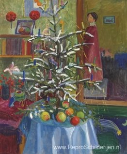 Interieur met kerstboom Interieur met kerstboom