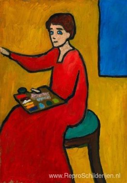 Beim Malen (wohl Marianne von Werefkin) Beim Malen (wohl Marianne von Werefkin)