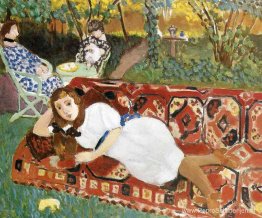 Jonge vrouwen in de tuin Jonge vrouwen in de tuin