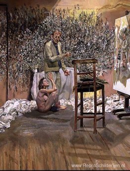 De schilder verrast door een naakte bewonderaar De schilder verrast door een naakte bewonderaar