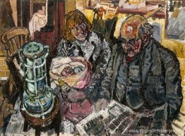 Een gemeenteraadslid van Carlisle met Jean en David Bratby Een gemeenteraadslid van Carlisle met Jean en David Bratby